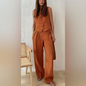 Commense Women's Cotton & Linen Pants Set